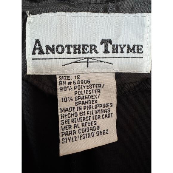 Vintage Another Thyme Black Velvet Jeweled Keyhole fit flare Dress size large - Picture 12 of 12